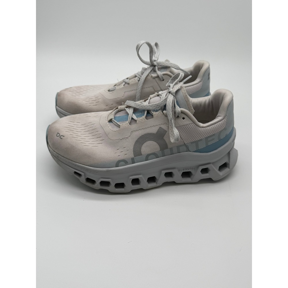 On Cloudmonster Running Shoes Womens 6 White Blue CloudTec Helion 61.97651